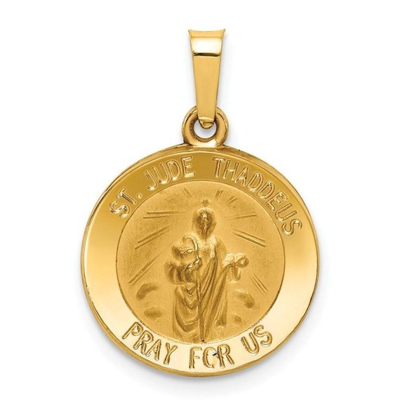 Jewelry | St Jude Thaddeus Medal 14k Gold Pendant Polished And Satin ...